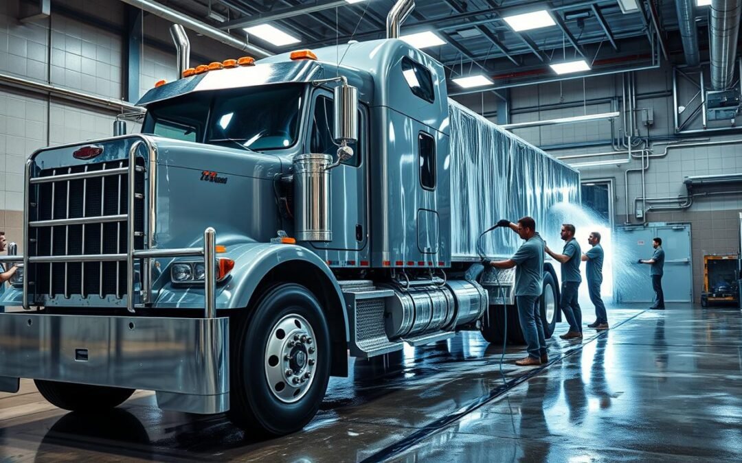 Lavage spécialisé poids lourds et camions