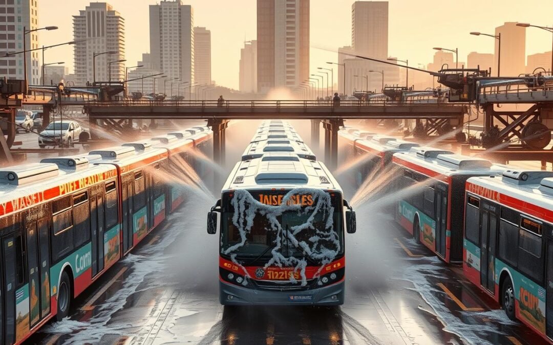 Lavage autobus transport urbain