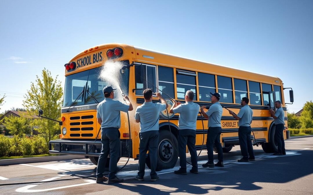 Lavage cars scolaires transport