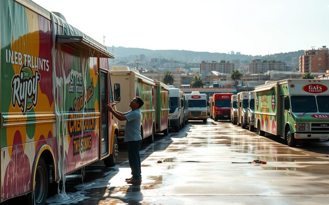Lavage food trucks véhicules alimentaires