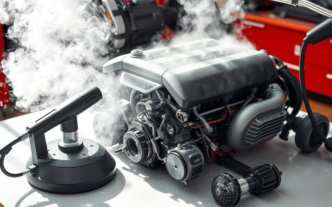 Nettoyage moteur à la vapeur