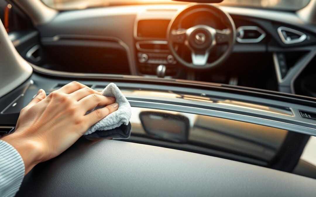 Nettoyage tableau de bord automobile